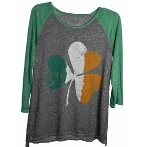 XL Xoe+Liv woman graphic t-shirt st Patrick day cotton/polyester long sleeve